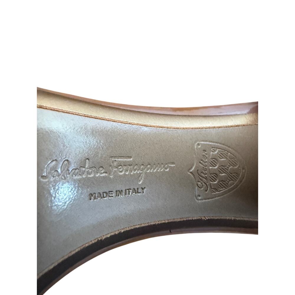 Ferragamo Women's Brown Patent Leather High Heeled Sandal - Picture 6 of 8